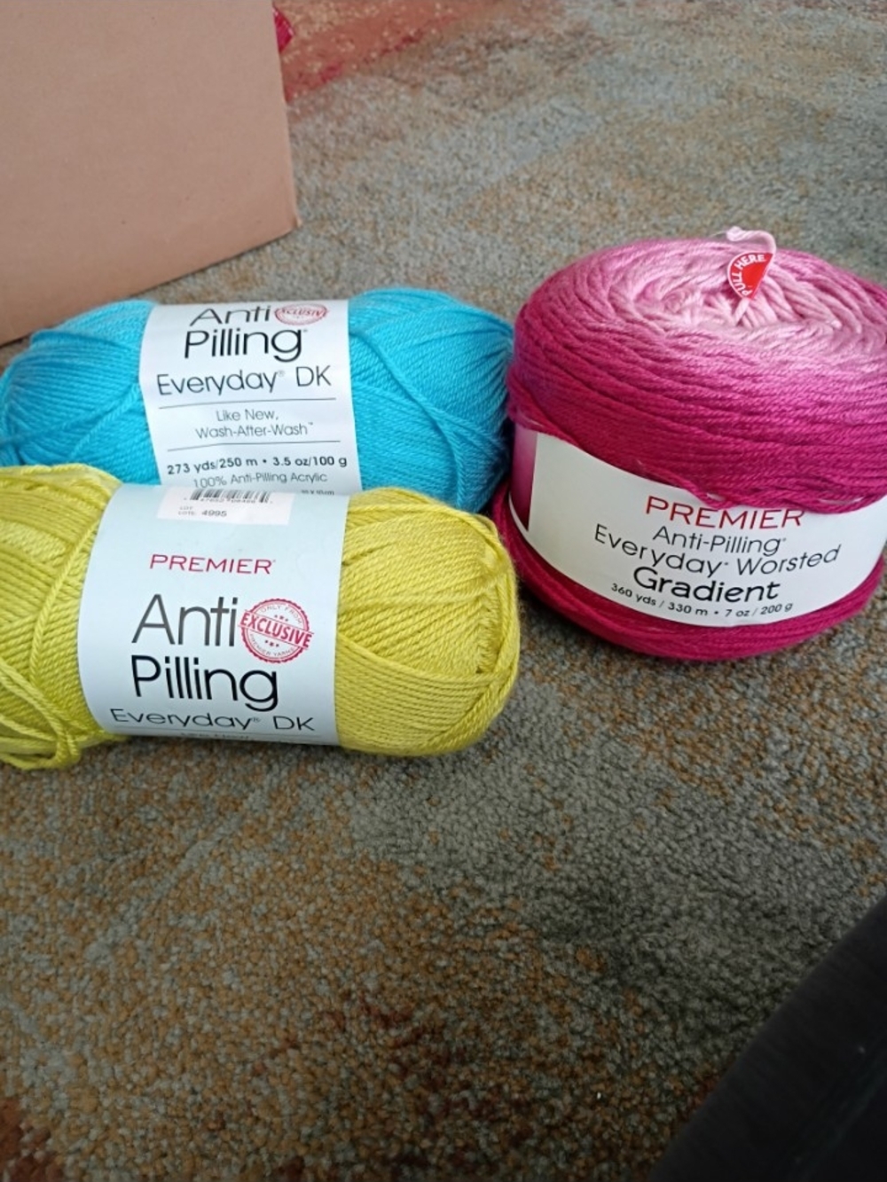 Lot of 3 new Premier Anti Piling Everyday DK and Worsted Yarn